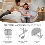 Kinderkraft Neste Up 2 Bedside Crib - Light Grey