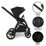 My Babiie MB450 LUXE 3-in-1 Travel System + Base - Black
