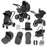 Ickle Bubba Stomp Luxe Cabriofix i-Size Travel System - Black/Charcoal Grey/Black