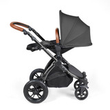 Ickle Bubba Stomp Luxe Cabriofix i-Size Travel System - Black/Charcoal Grey/Tan