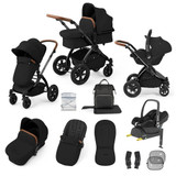 Ickle Bubba Stomp Luxe Cabriofix i-Size Travel System - Black/Midnight/Tan