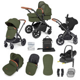 Ickle Bubba Stomp Luxe Cabriofix i-Size Travel System - Black/Woodland/Tan