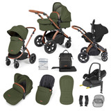 Ickle Bubba Stomp Luxe Cabriofix i-Size Travel System - Bronze/Woodland/Tan