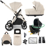 My Babiie MB450 LUXE 3-in-1 Travel System + Rotating Car Seat & Base - Feather