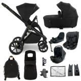 My Babiie MB450 LUXE 3-in-1 Travel System + Rotating Car Seat, Toddler Seat & Base - Black