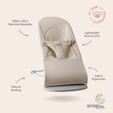 BabyBjorn Bouncer Bliss Tri Fabric - Light Beige