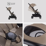 Silver Cross Nia Pebble 360 Pro2 Travel System with Accessories - Champagne