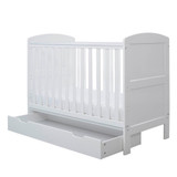 Ickle Bubba Coleby Mini Cot Bed, Under Drawer & All Seasons Premium Pocket Sprung Mattress - White