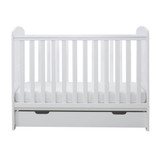 Ickle Bubba Coleby Mini Cot Bed, Under Drawer & All Seasons Premium Pocket Sprung Mattress - White