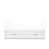 Ickle Bubba Coleby Cot Bed, Under Drawer & Premium Sprung Mattress - White