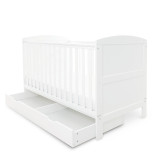 Ickle Bubba Coleby Cot Bed, Under Drawer & Premium Sprung Mattress - White