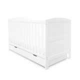 Ickle Bubba Coleby Cot Bed, Under Drawer & All Seasons Premium Pocket Sprung Mattress - White