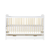 Ickle Bubba Coleby Cot Bed, Under Drawer & Premium Sprung Mattress - Scandi White