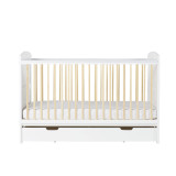 Ickle Bubba Coleby Cot Bed, Under Drawer & All Seasons Premium Pocket Sprung Mattress - Scandi White