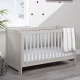 Ickle Bubba Pembrey Cot Bed and All Seasons Premium Pocket Sprung Mattress - Ash Grey
