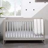 Ickle Bubba Pembrey Cot Bed and All Seasons Premium Pocket Sprung Mattress - Ash Grey