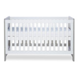 Ickle Bubba Pembrey Cot Bed and All Seasons Premium Pocket Sprung Mattress - Ash Grey & White