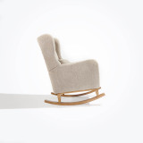 Tutti Bambini Harper Wingback Rocking Chair & Footstool - Teddy Mushroom (Outlet)