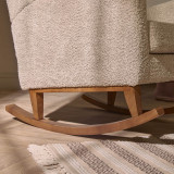 Tutti Bambini Harper Wingback Rocking Chair & Footstool - Teddy Mushroom (Outlet)