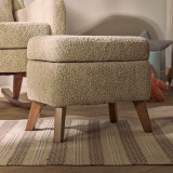 Tutti Bambini Harper Wingback Rocking Chair & Footstool - Teddy Mushroom (Outlet)