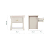 CuddleCo Clara Bedside Table - Cashmere/Ash