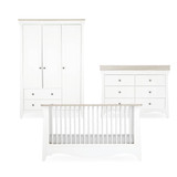 CuddleCo Clara Luxe 3 Piece Room Set - White/Ash