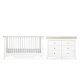 CuddleCo Clara Luxe 2 Piece Room Set - White/Ash