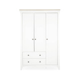 CuddleCo Clara Triple 2 Drawer Wardrobe - White/Ash