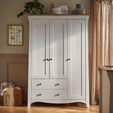 CuddleCo Clara Triple 2 Drawer Wardrobe - White/Ash