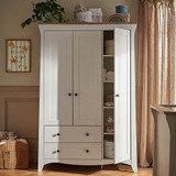 CuddleCo Clara Triple 2 Drawer Wardrobe - White/Ash