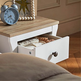 CuddleCo Clara Bedside Table - White/Ash