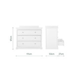 CuddleCo Beaumont Grand 3 Piece Room Set - White