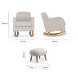 CuddleCo Etta Nursing Chair & Footstool - Boucle Mushroom