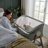 Mamas & Papas Lua Bedside Crib - Sage (lifestyle)