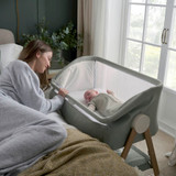 Mamas & Papas Lua Bedside Crib - Sage (lifestyle)