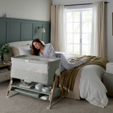 Mamas & Papas Lua Bedside Crib - Sage (lifestyle)