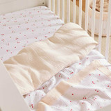 CuddleCo 4-Piece Cot Bed Bedding Set - Ditsy Cherry