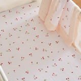 CuddleCo Universal Crib/Co Sleeper Sheets (2 Pack) - Ditsy Cherry