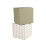 CuddleCo 2 Piece Soft Play Cubes - Cookie Stripe/Olive