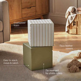 CuddleCo 2 Piece Soft Play Cubes - Cookie Stripe/Olive