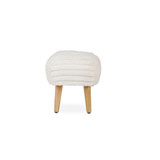 CuddleCo Etta Footstool - Faux Fur Cream