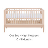 Gaia Baby Eos Cot Bed - Powder Blush/Natural Ash