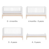 Gaia Baby Eos Cot Bed - Natural Ash/White