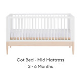 Gaia Baby Eos Cot Bed - Natural Ash/White
