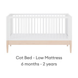 Gaia Baby Eos Cot Bed - Natural Ash/White