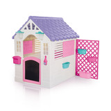 Dolu Garden Playhouse With Fence - Pink/White