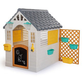 Dolu Garden Playhouse With Fence - Yellow/White