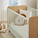 CuddleCo Remi Cot Bed - Oak/Green
