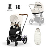 Cybex e-Priam Pram inc Lux Carrycot & Footmuff - Off White (Ex-Display)