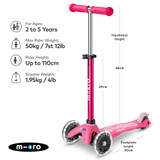 Micro Mini Deluxe LED Scooter - Pink (Outlet)